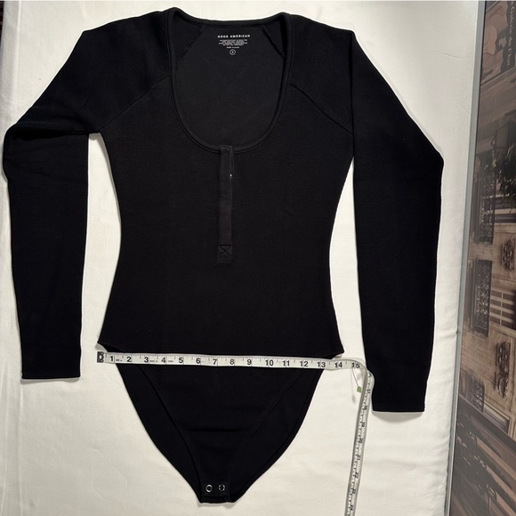Good American Core long-sleeve women’s bodysuit size M color black. - Picture 3 of 13